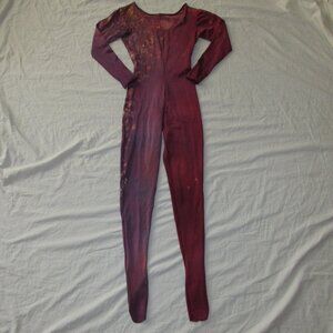 Vintage 80-90s Shiny Spandex BodySuit Unitard Costume Tie Dye Ombre M Stevens M